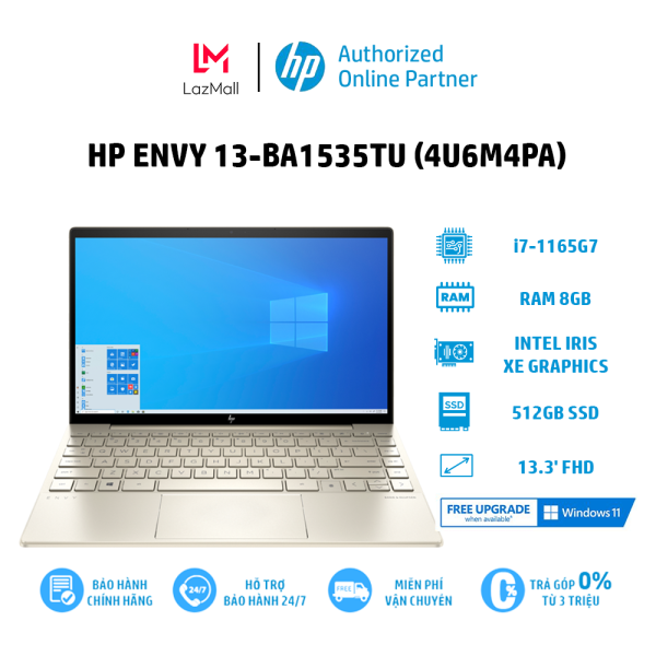[VOUCHER 3 TRIỆU]Laptop HP Envy 13-ba1535TU (4U6M4PA) i7-1165G7 | 8GB | 512GB | Intel Iris Xe Graphics | 13.3 FHD | Win 10