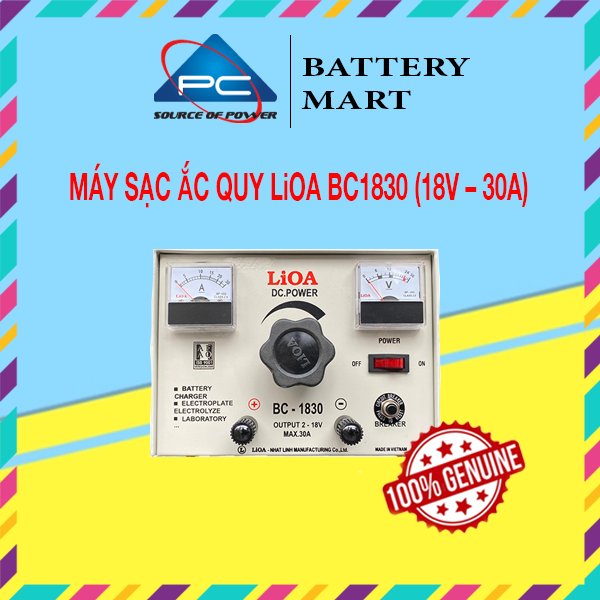 Máy sạc ắc quy lioa tăng giảm 15a | 30a - 18v