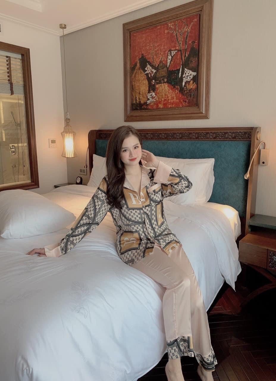 Đồ bộ Pijama dài tay chất liệu lụa Satin