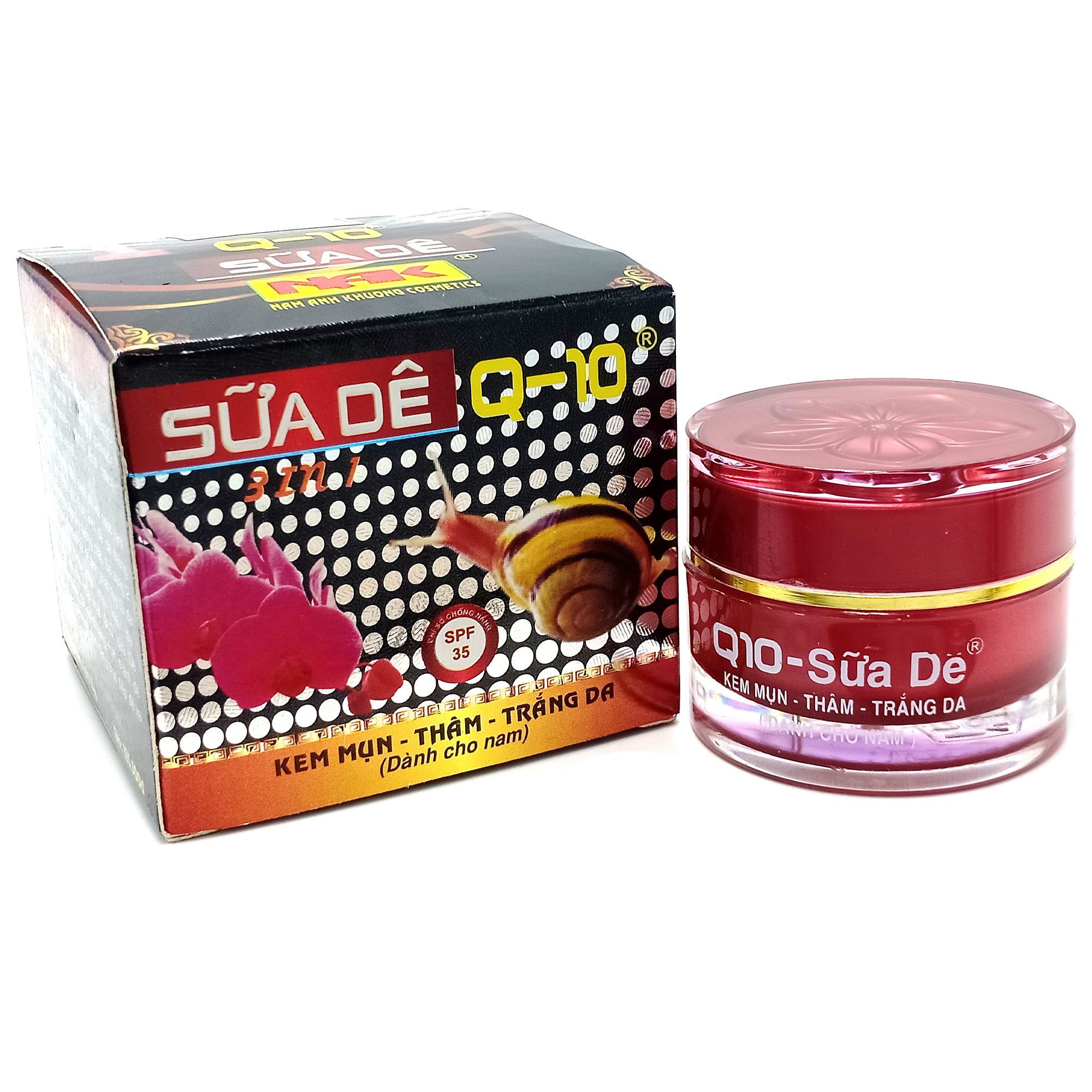 [HCM]Kem Mụn - Thâm - Trắng Da Q10 - Sữa Dê Dành Cho Nam 18g