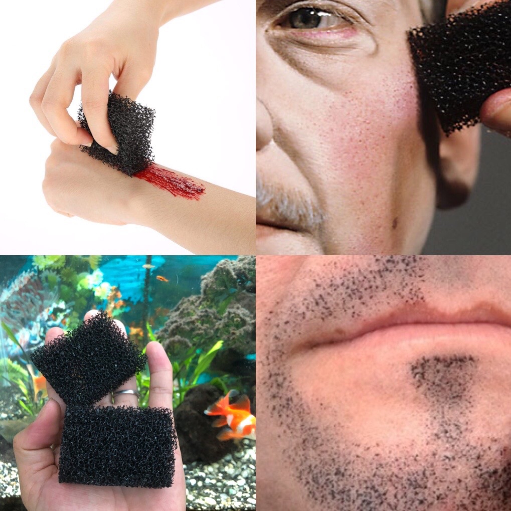 Bọt biển hoá trang râu , xốp bọt hoá trang HALLOWEEN , dụng cụ hoá trang vết thương, hoá trang vết máu giả hoá trang , vết thâm tím , vết chầy , râu chấm