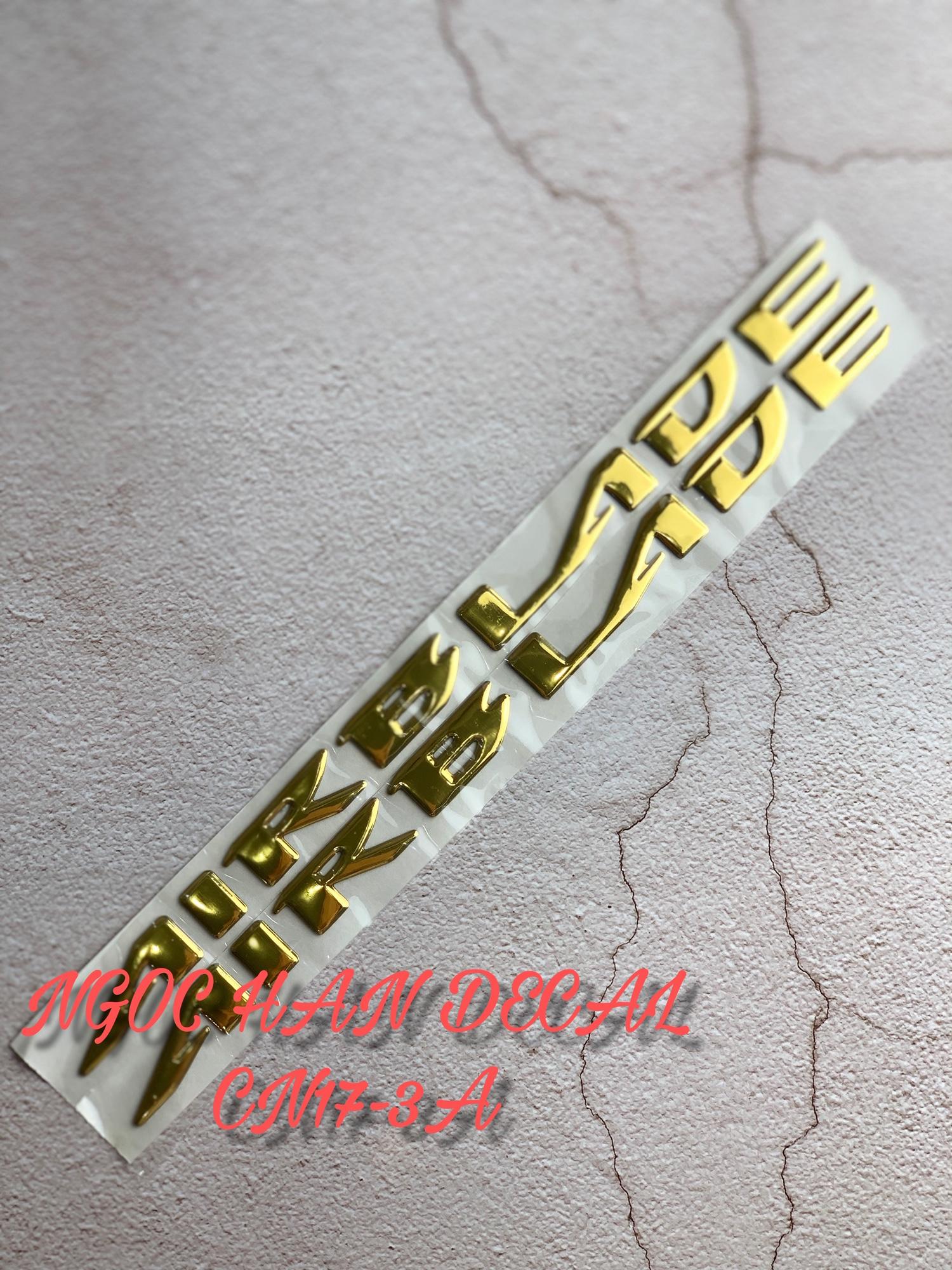 [HCM]Cặp chữ AirBlade crom màu vàng -- NGỌC HÂN DECAL