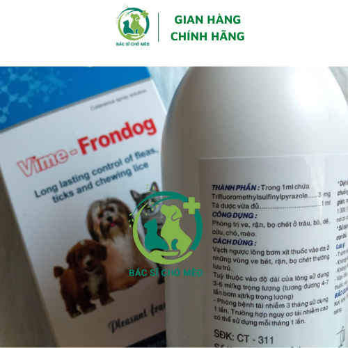 Vime Frondog- Chai Xịt Ve Rận Bọ Chét Chó Mèo 250ml