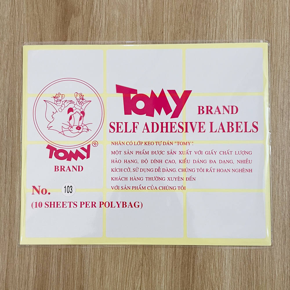 Giấy decal a5 tomy trắng có keo tự dán đủ các size thiện phước