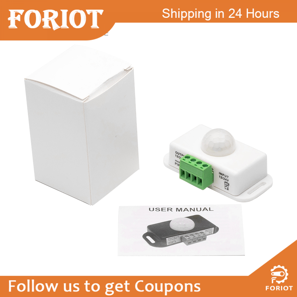 Foriot Đèn LED công tắc cảm biến hồng ngoại ánh sáng DC12V 24V 6A tự động điều chỉnh công tắc cảm biến dò hồng ngoại mô-đun công tắc đèn LED dải ánh sáng