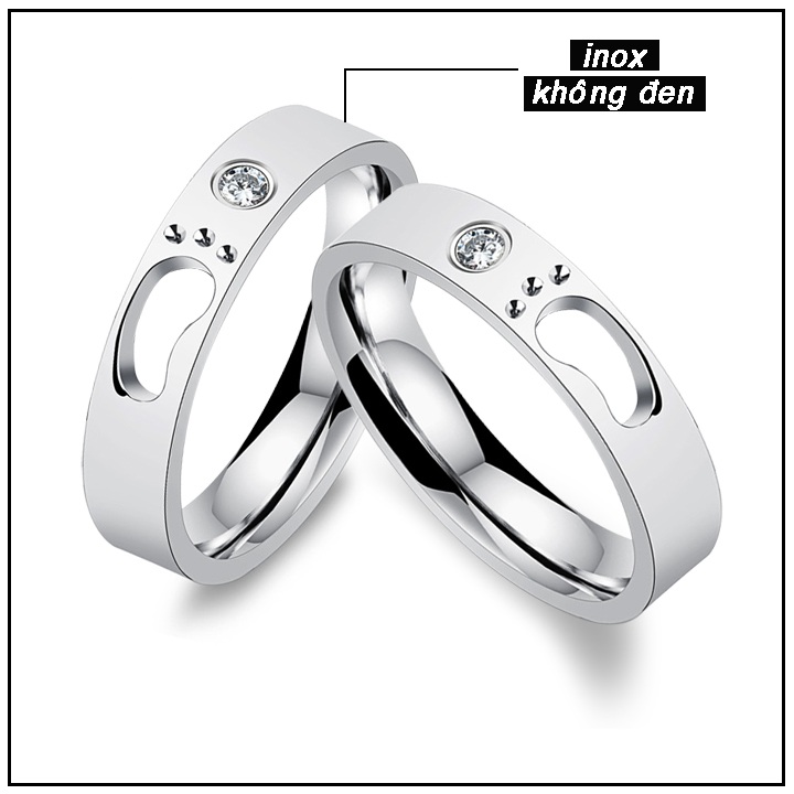 1 Chiếc NHẪN CẶP INOX BÀN CHÂN RỖNG, NHẪN ĐÔI TÌNH NHÂN (Mua 2 chiếc tặng kèm hộp quà)- QC24