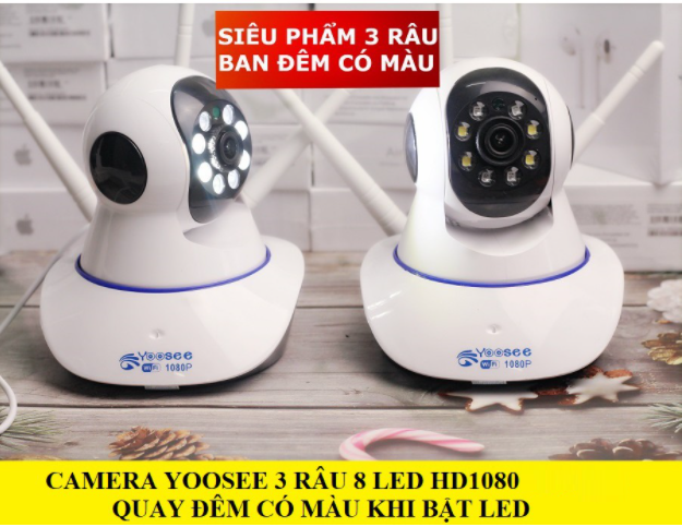 Camera wifi Camera IP YooSee WIFI Xoay 360 Độ Quan Sát Rõ Ngày Và Đêm FULL HD 1080p 3.0mpx Báo Động Chống Trộm Kèm Thẻ Nhớ - Chính Hãng