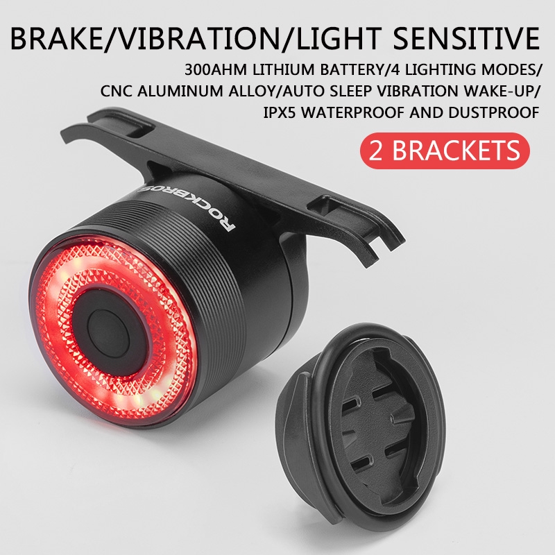 ROCKBROS Bike Light Rechargeable Waterproof Smart Auto Brake Sensing Light LED Bike accessories Taillight Bike Rear Light Q3