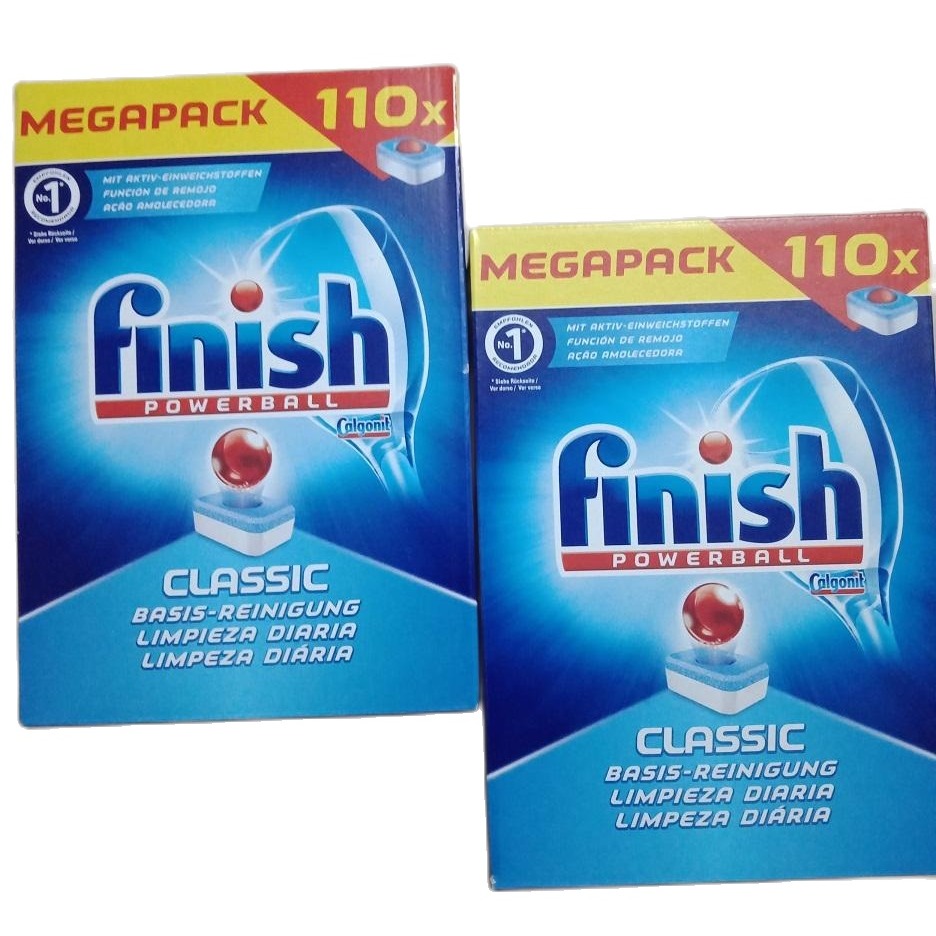 2 hộp viên rửa bát finish tổng hợp 3 trong 1 ( Finish powerball Classic) loại 110 viên