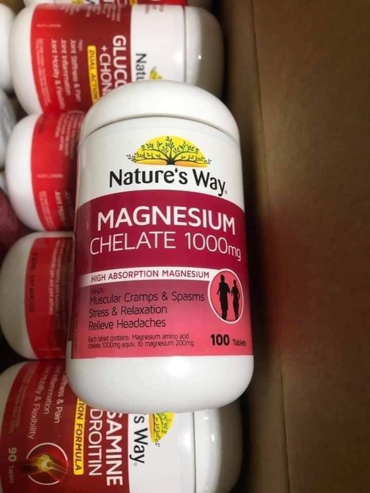 MAGNESIUM & MAGNESIUM CHELATE 1000mg - 100 Tablets