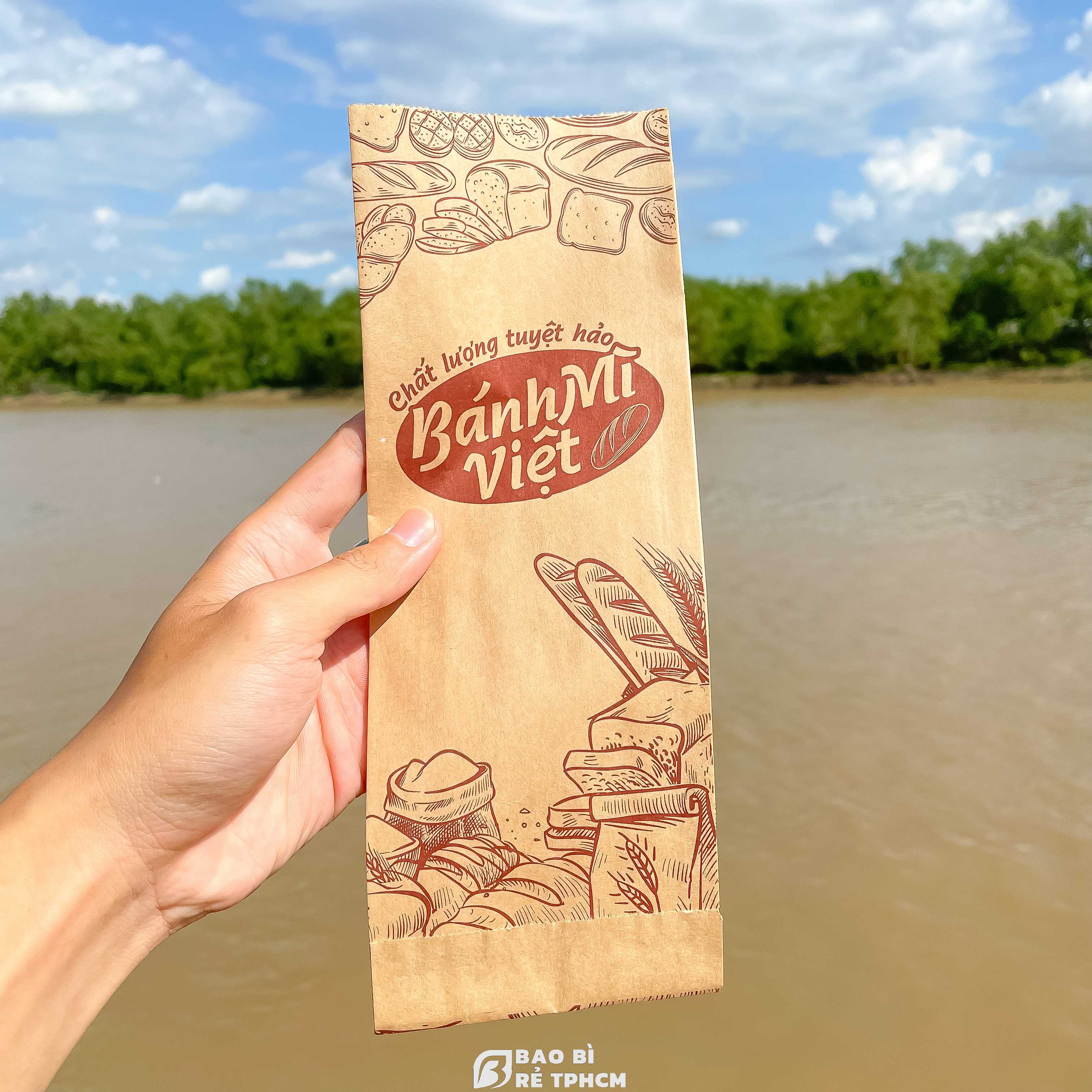 Túi Đựng Bánh Mì Việt Nâu 1000 Túi