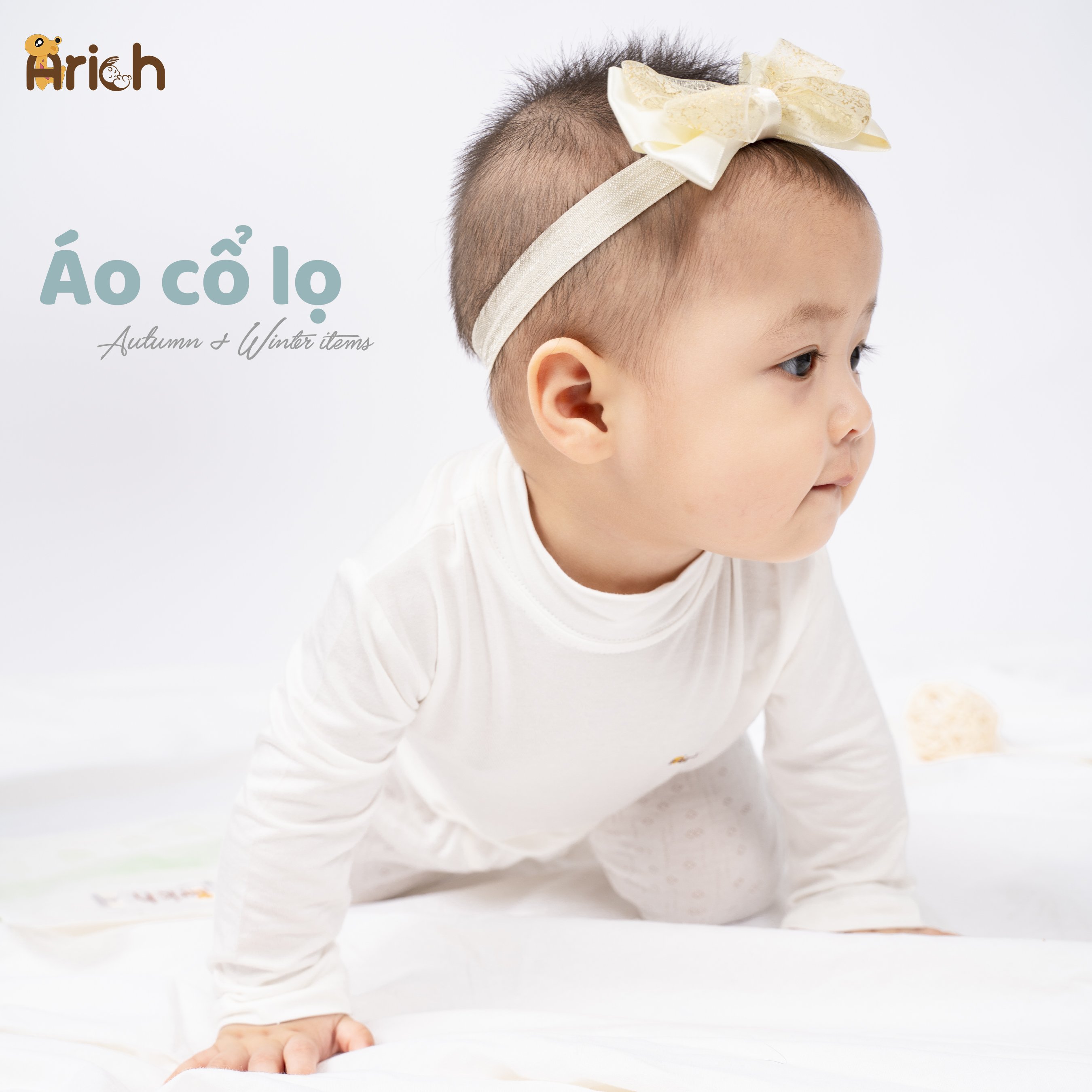 Áo  CỔ LỌ dài tay giữ nhiệt 3cm cho bé