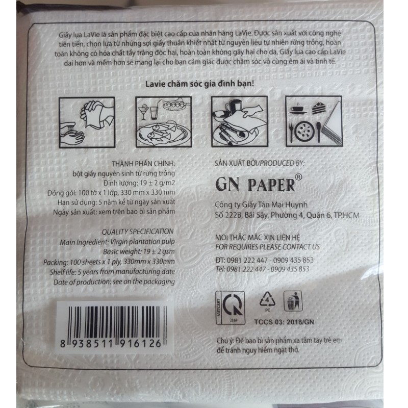 KHĂN GIẤY VUÔNG CAO CẤP VILLA QTP132