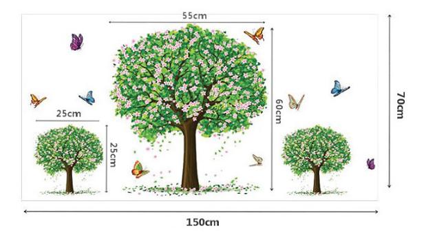 Decal trang trí 3 Cây Xanh lớn