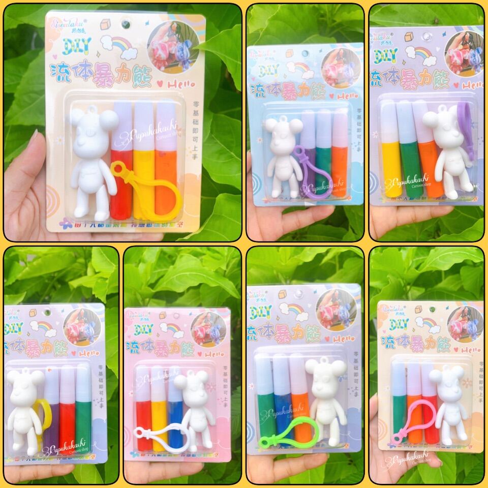 Vỉ tự làm móc khoá bearbrick đổ màu - diy móc khoá bearbrick giá rẻ
