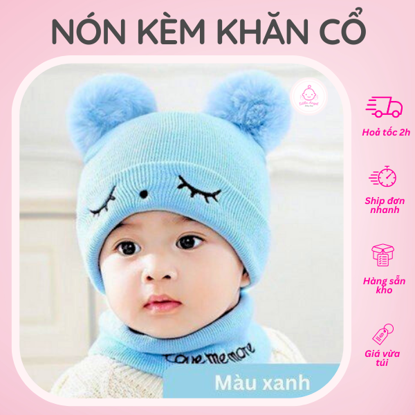 Mũ nón len kèm khăn cổ Coco Baby giữ ấm cho bé
