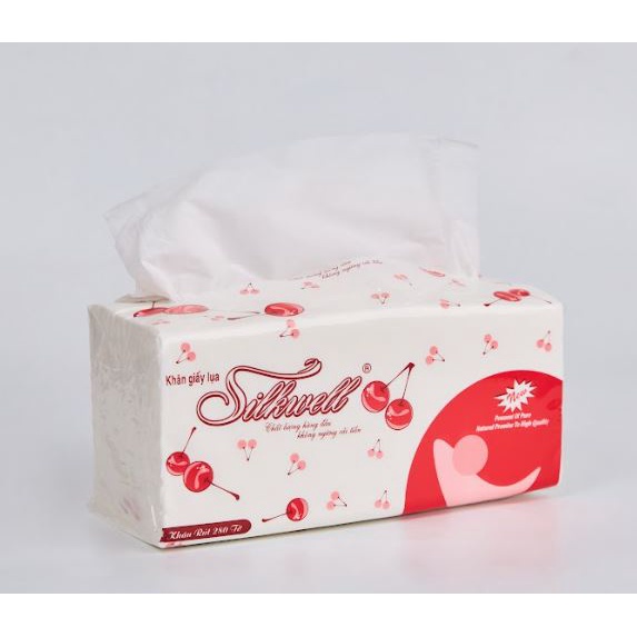 Khăn giấy ăn lụa rút 280 tờ silk well siêu mêm mại