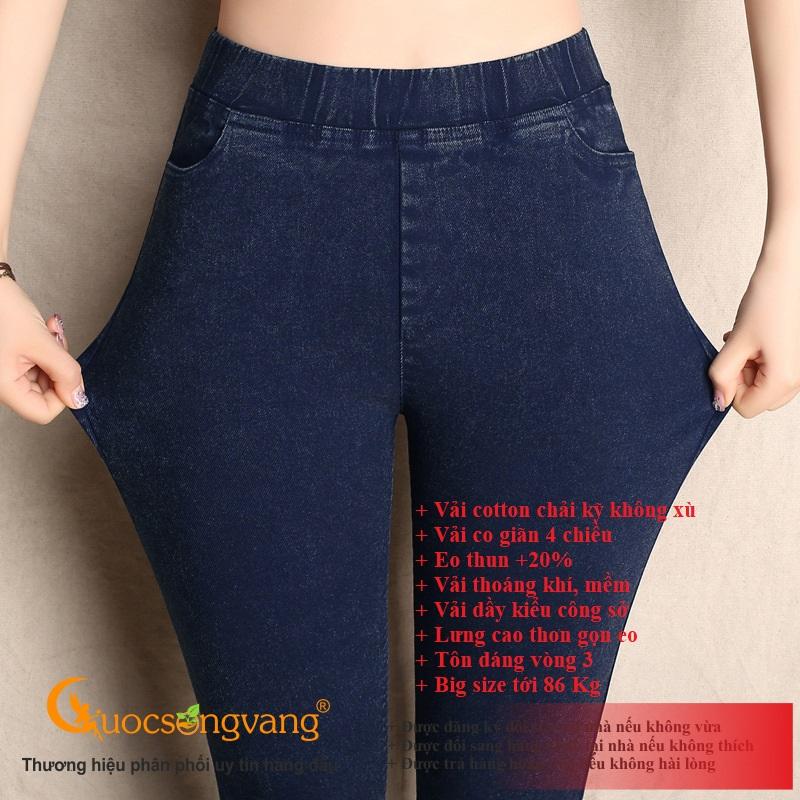 Quần legging nữ co giãn 2 chiều kiểu jean quần nữ big size vải dầy GLQ100