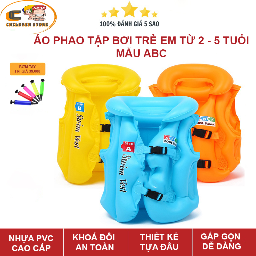Áo phao bơi mẫu ABC cho bé , áo phao bơi đỡ cổ cho bé tập bơi