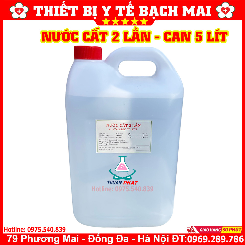 Nước Cất Tinh Khiết - Nước Cất 1 Lần - Nước Cất 2 Lần [Can 5 Lít]