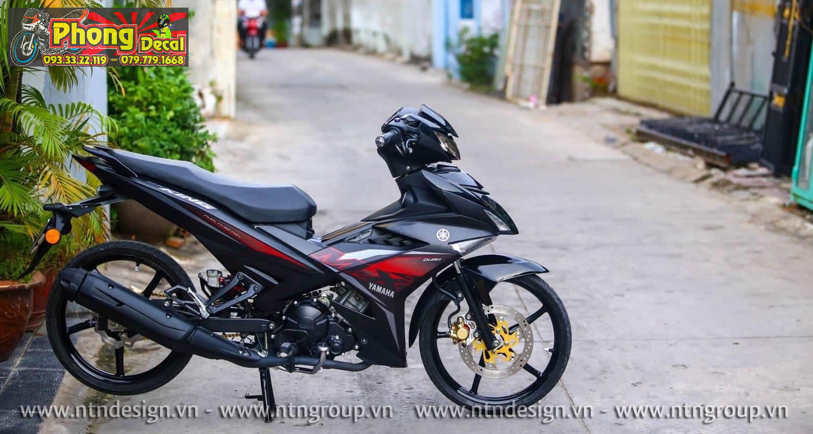 Tem Rời Xe Yamaha Exciter MX 150 Đỏ Đen - Mẫu Mới Tặng Logo