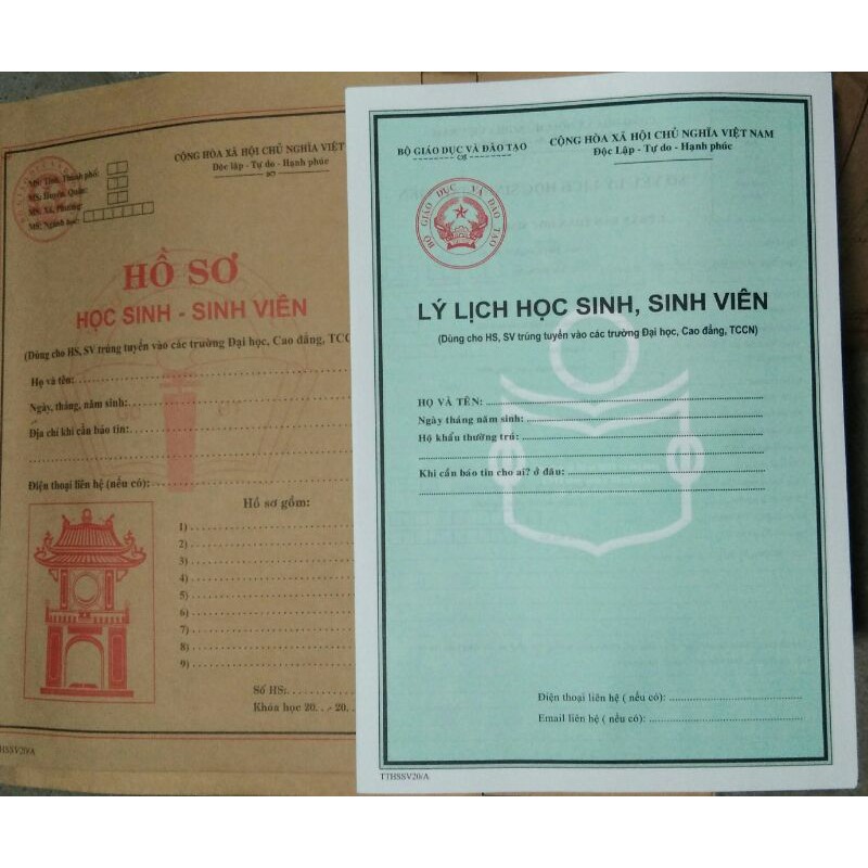 Bộ hồ sơ giành cho học sinh - sinh viên