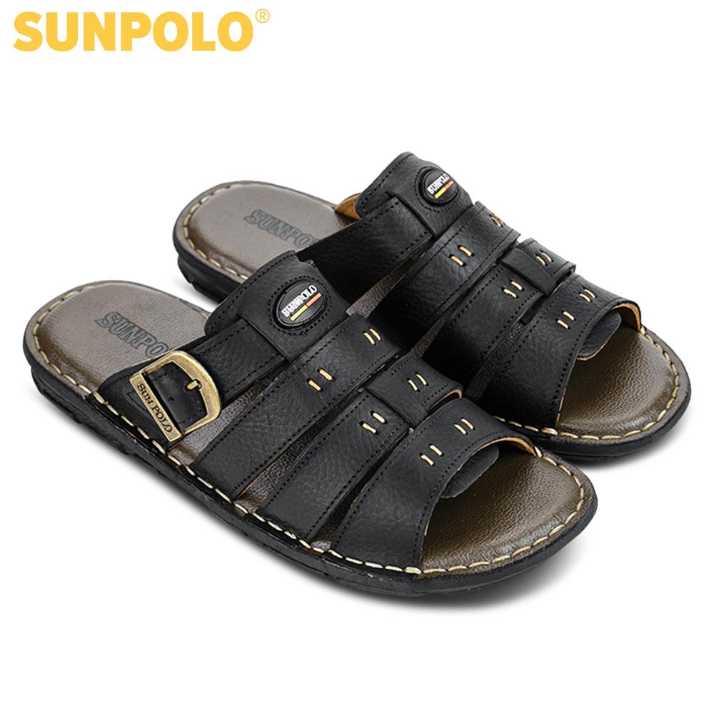 Dép Quai Ngang Nam Da Bò SUNPOLO AQN006
