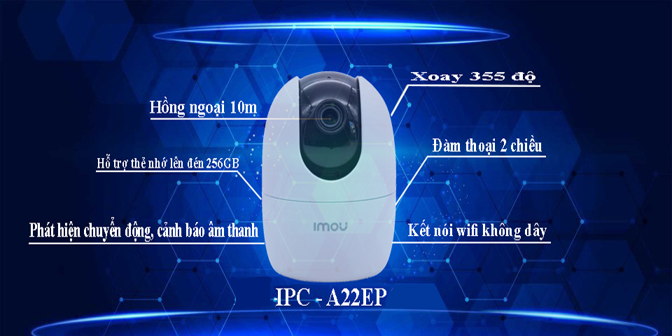 Camera wifi, không dây 2.0MP Ranger 2 IPC-A22EP-IMOU