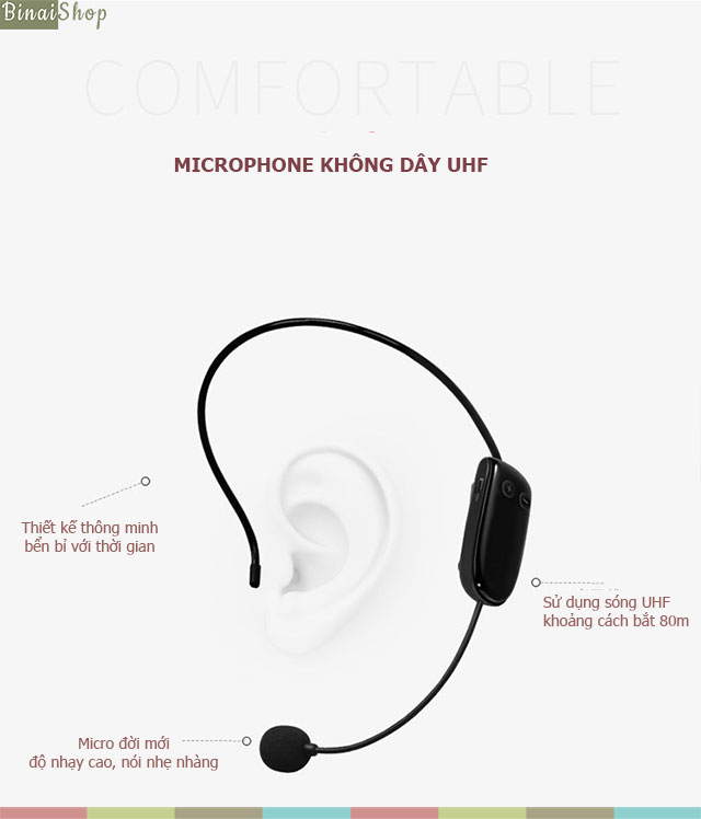 Máy trợ giảng không dây SHIDU SD-S615 (UHF) màu đen