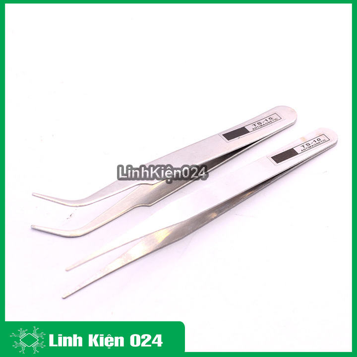 Bộ 2 nhíp gắp linh kiện điện tử gooi ( 1 cong - 1 thẳng )