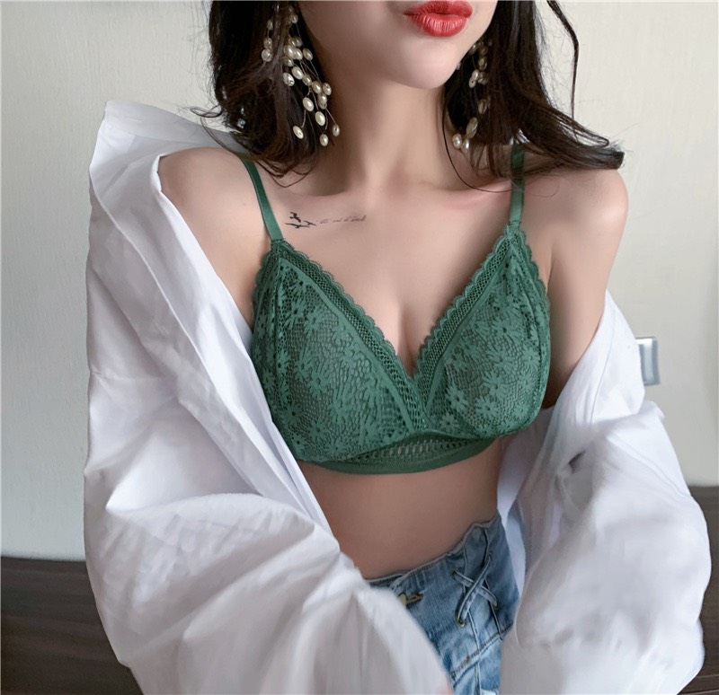 Áo lót nữ không gọng ren cao cấp nâng ngực - áo bra ren hoa nâng vòng một gợi cảm sexy mẫu 7338