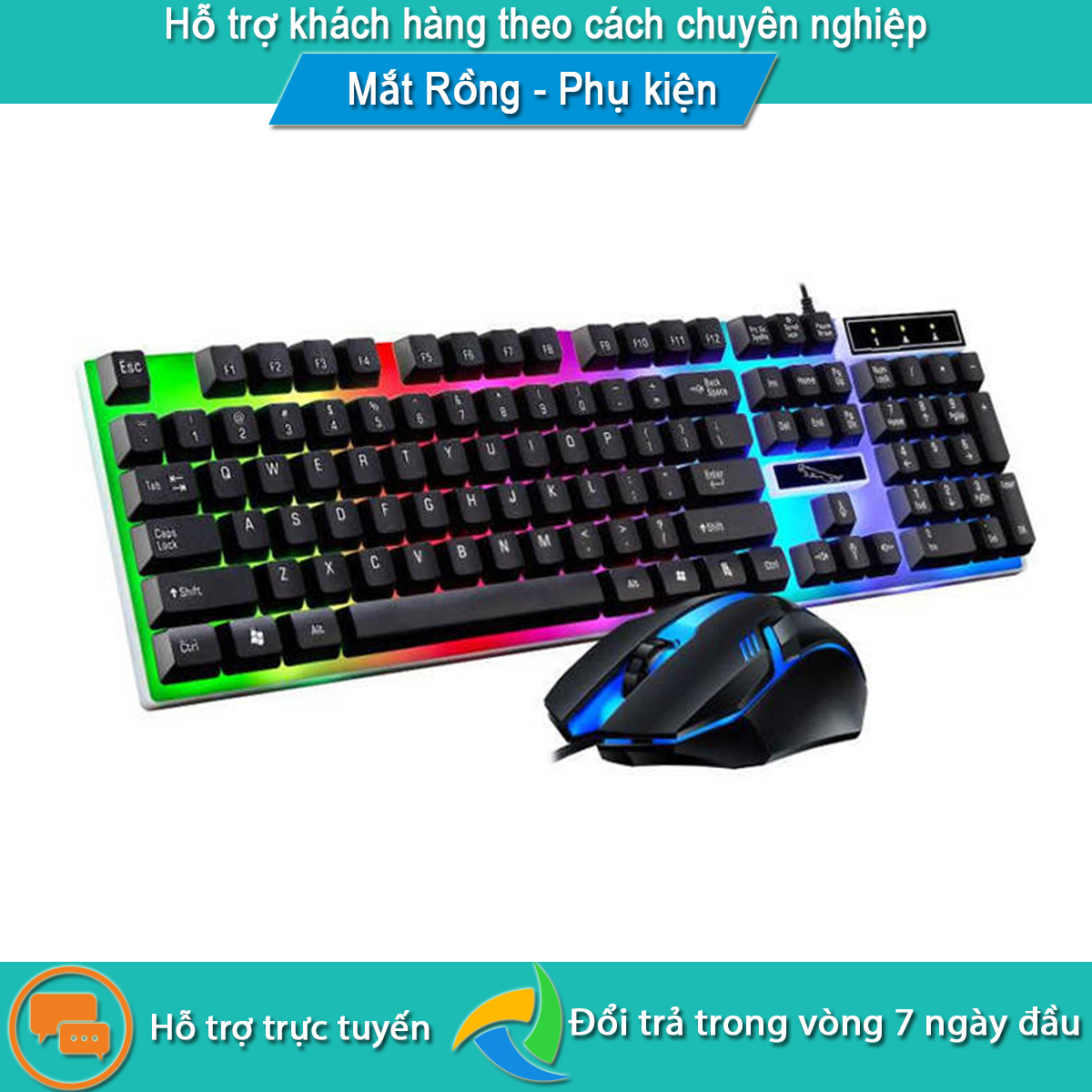 [Tặng lót chuột Tyloo 25x32cm] Bộ bàn phím và chuột G21B chuyên Game Led 7 màu, Phím cao đẹp và chắc chắn