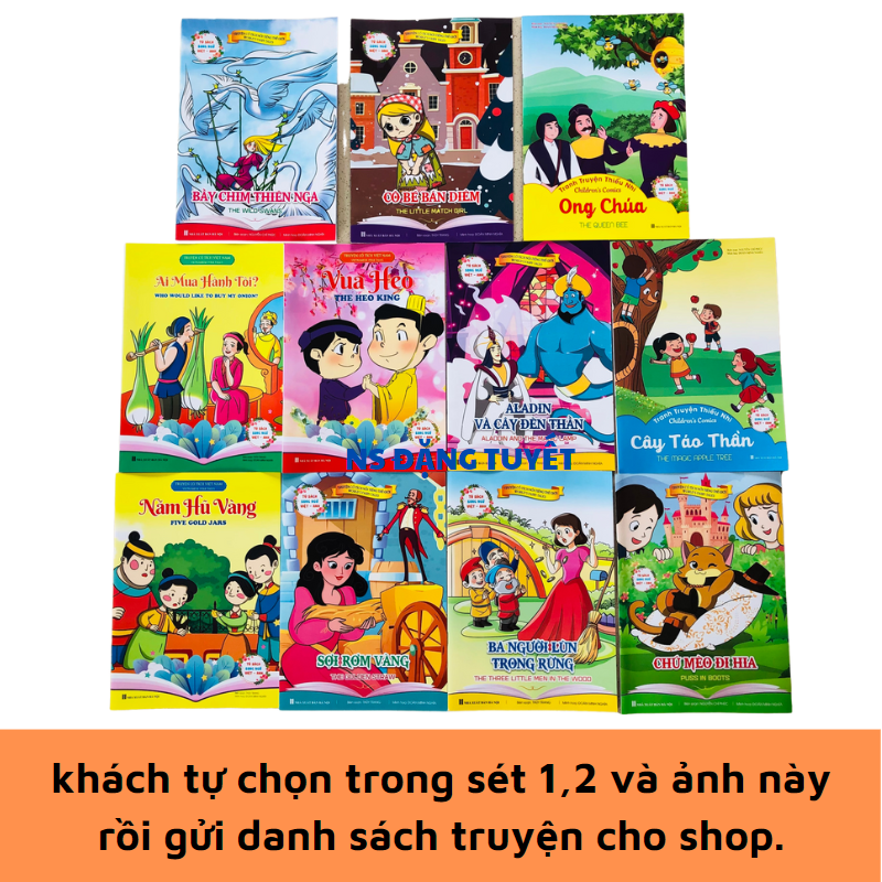 Combo 20 Quyển Truyện Tranh Cổ Tích Song Ngữ Cho Bé - Quét Mã QR Code Nghe Đọc Truyện Bằng Tiếng Việt
