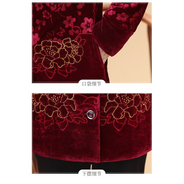 Áo Nhung Ấm Áp Mùa Đông Cho Bà