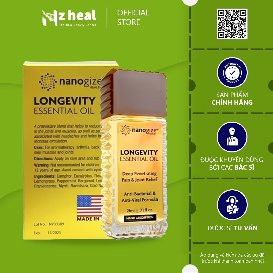 Dầu gió vàng Nanogize Longevity Essential Oil Deep Penetrating - Date 01/2028