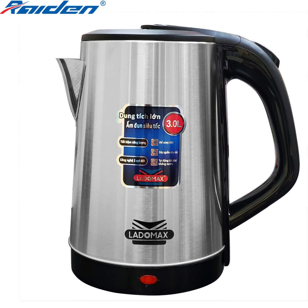 Ấm siêu tốc 3L Ladomax HA-881 thân ấm bằng inox không hoen rỉ, tự động ngắt khi quá nhiệt