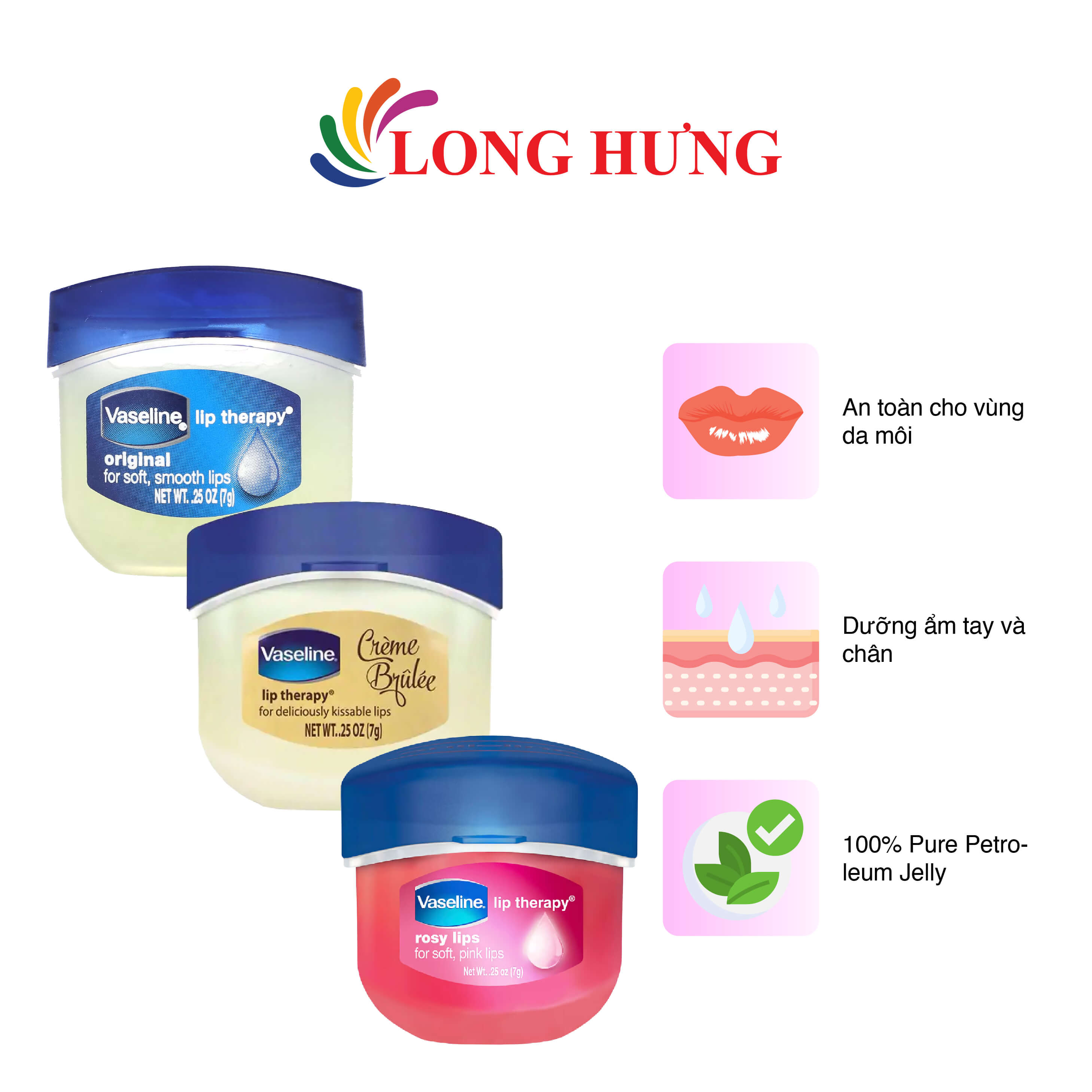 Sáp dưỡng môi Vaseline Lip Therapy giúp mềm môi (7g)