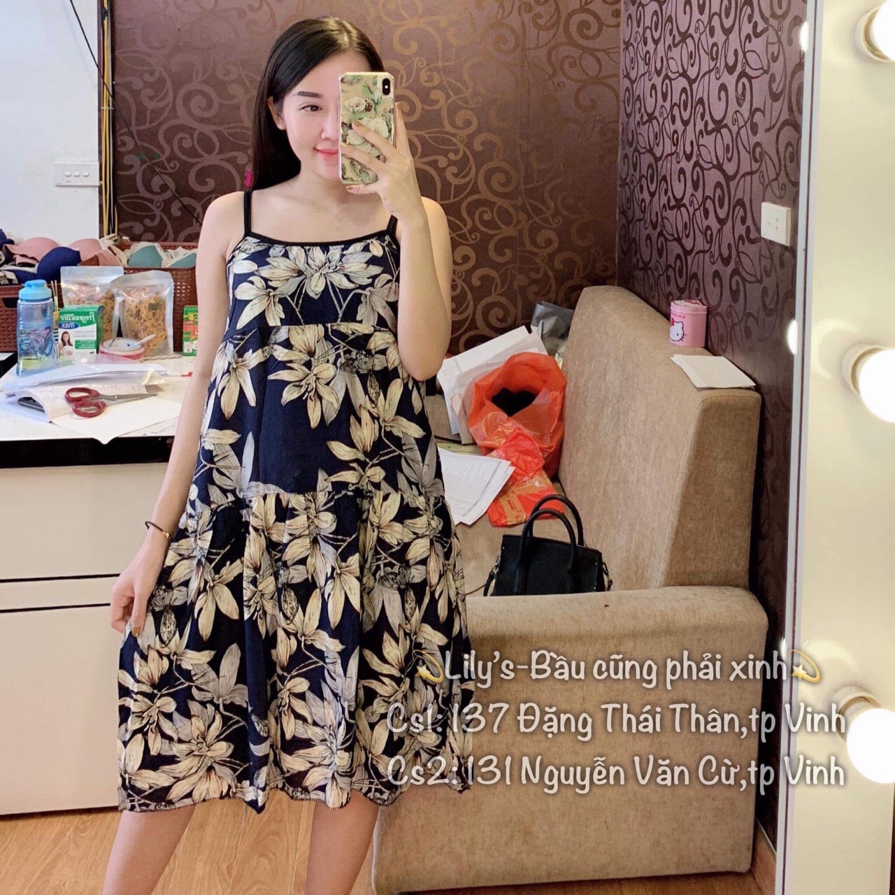 váy bầu lanh chất mát 140