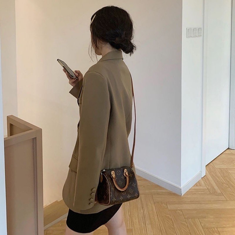 ÁO BRAZER NÂU ĐEN TRẮNG HAI LỚP
