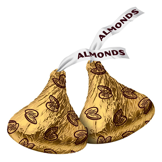 Hershey's Kisses Milk Chocolate with Almonds 283g (Chocolate sữa với hạt Hạnh nhân)