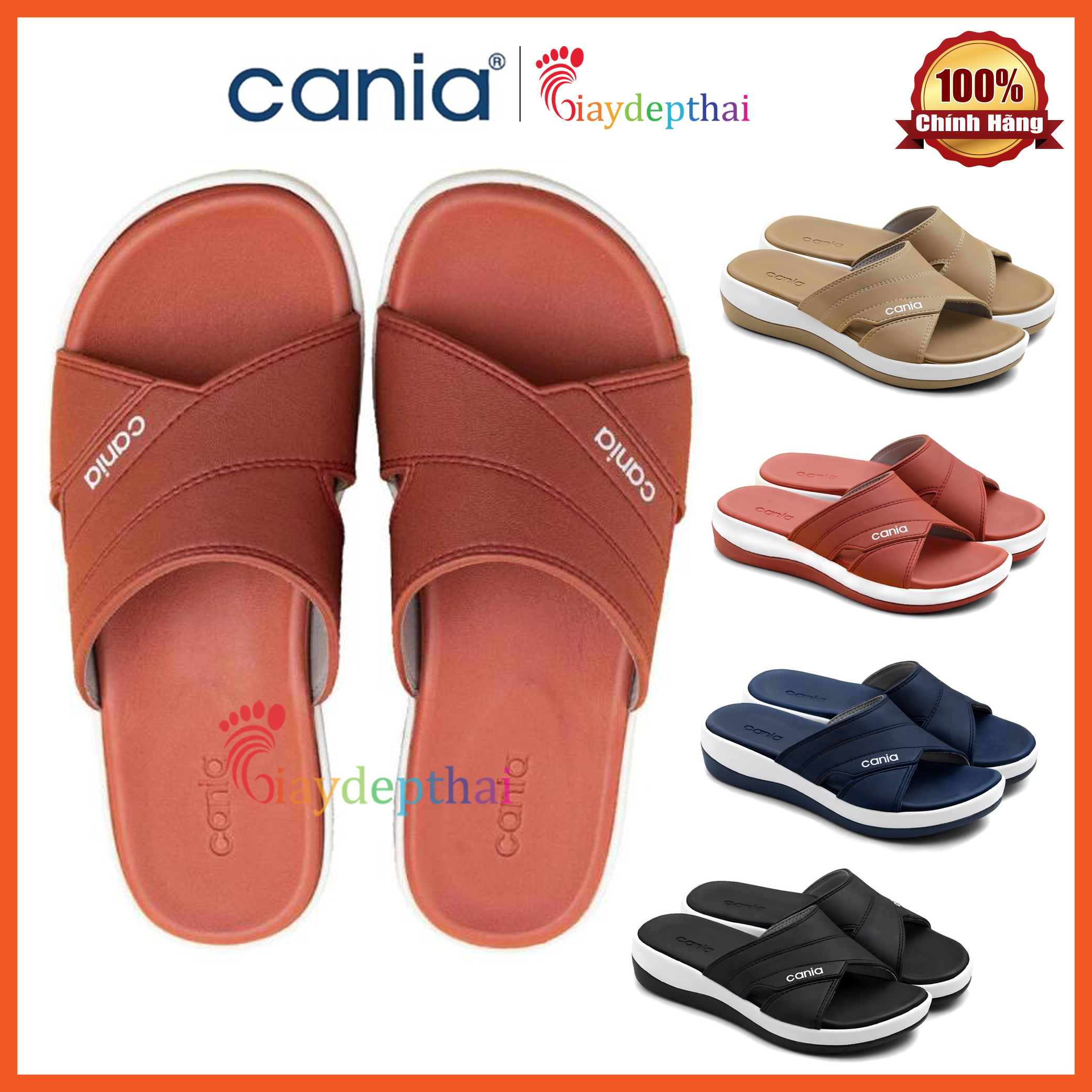 [HCM]Dép nữ Thái Lan quai ngang Cania CW 42176 (cao 4 phân)