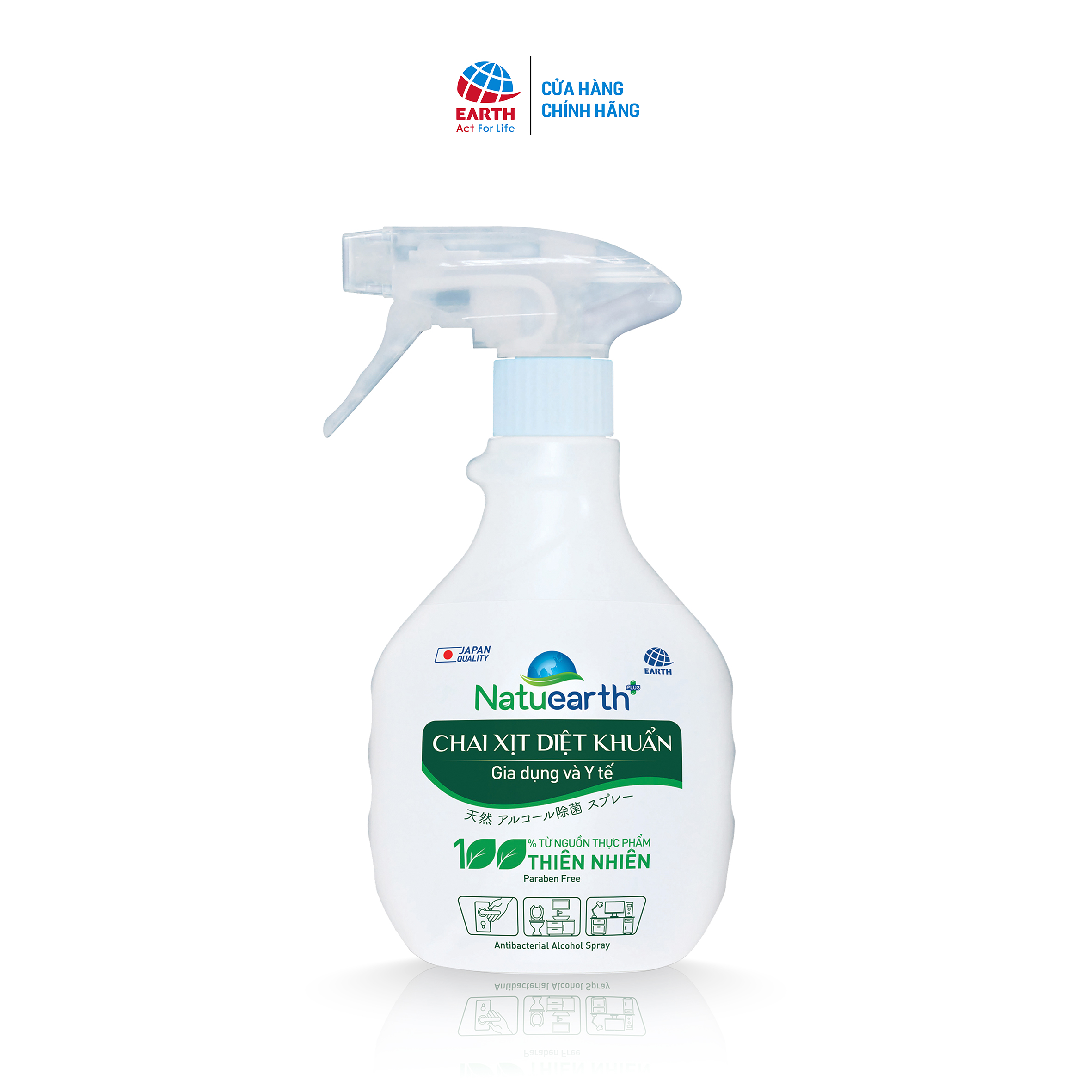 Chai xịt diệt khuẩn Natuearth Plus 410 ml