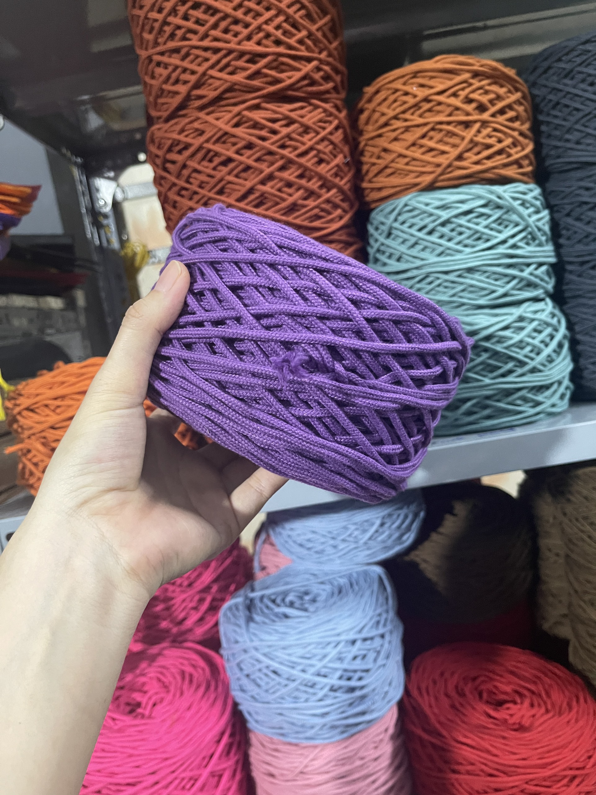 Dây cotton dệt tim làm macrame size 3mm (500g)
