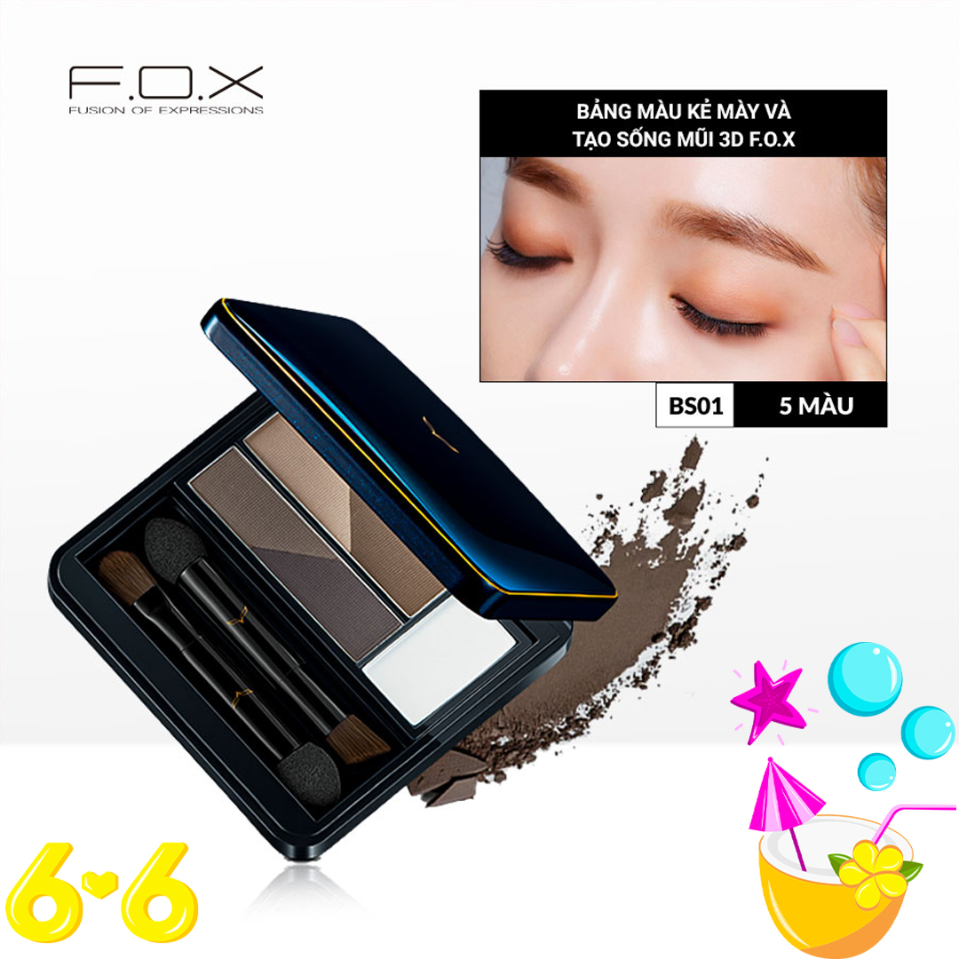 Bột Kẻ Mày Và Sóng Mũi FOX Brow Shadow Compact 6.5g