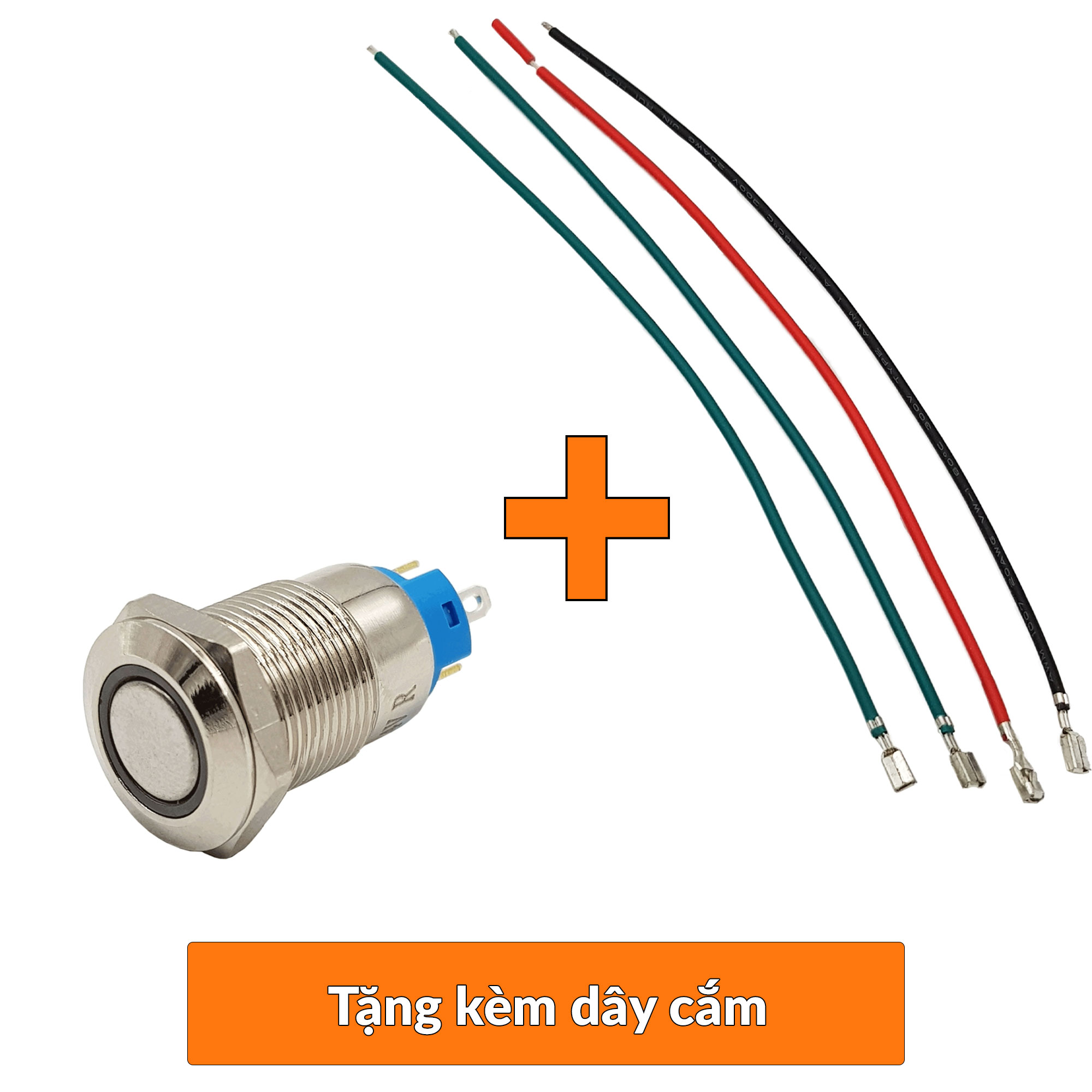 Nút nhấn kim loại 12mm Đỏ