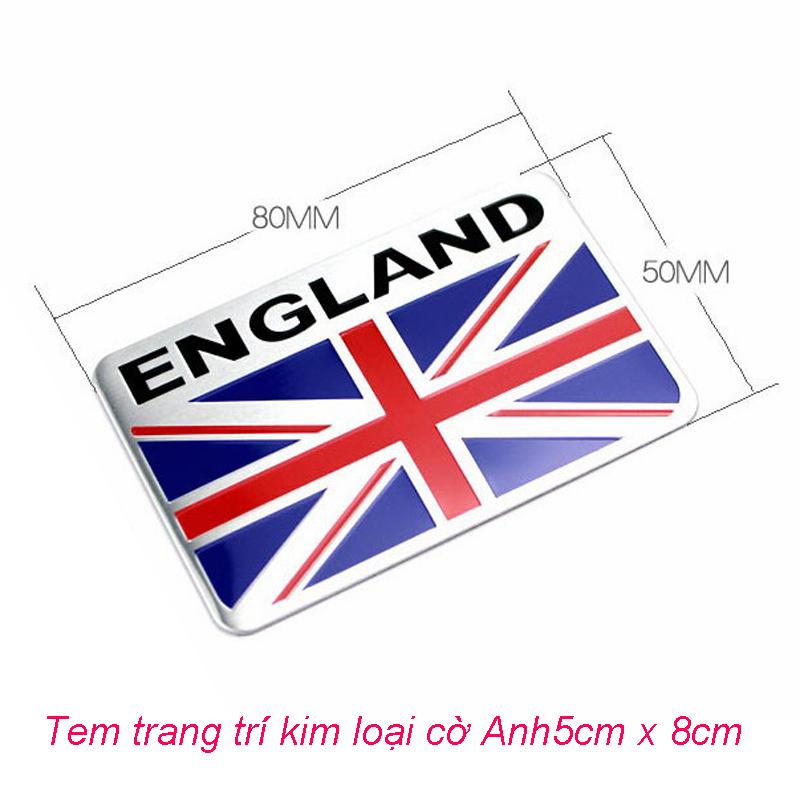 Tem trang trí Cờ Anh dán trang trí Ô tô, Xe máy ( 5 x 8 cm)