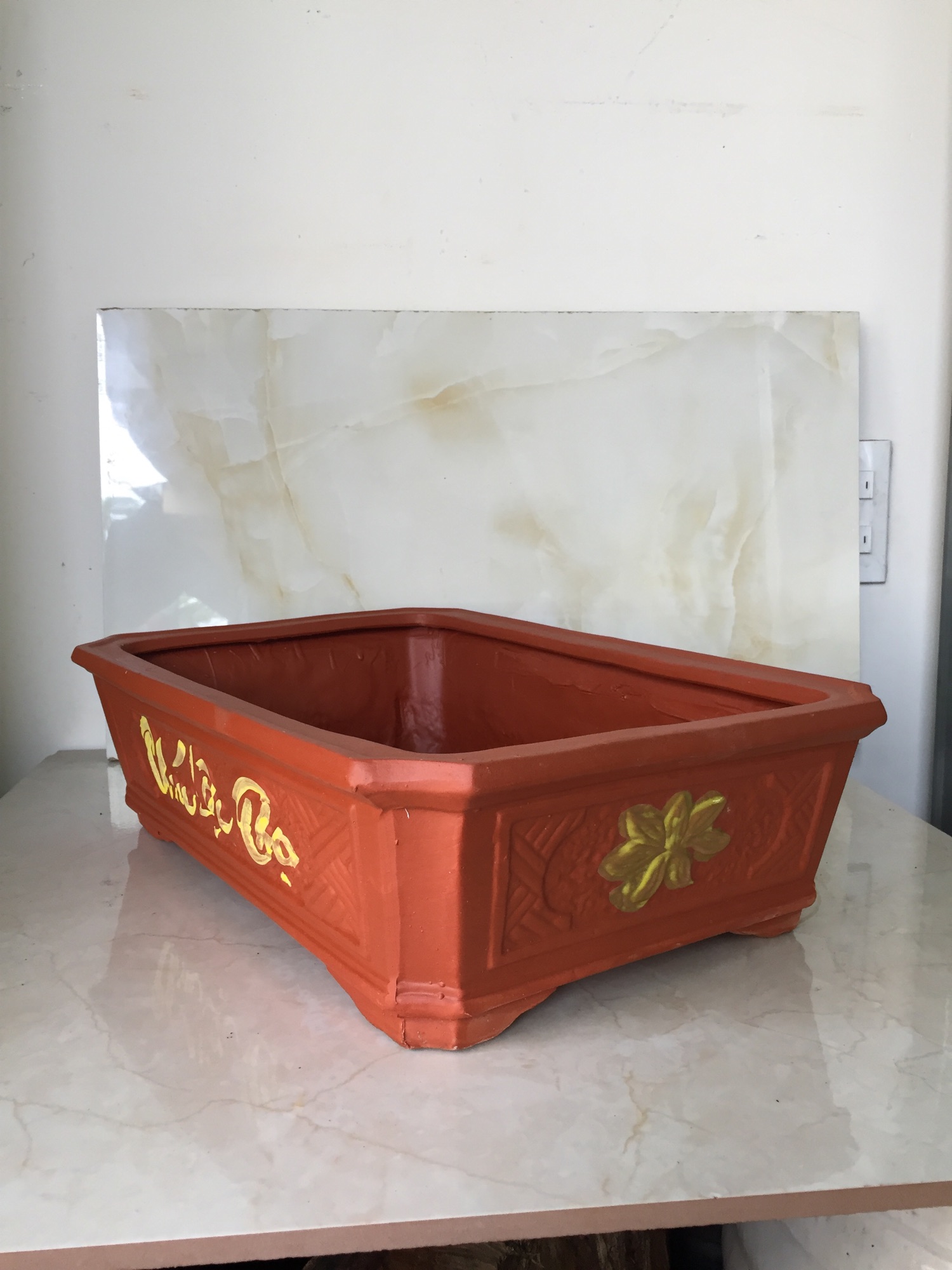 Chậu đất nung bonsai chữ nhật ( size 2)