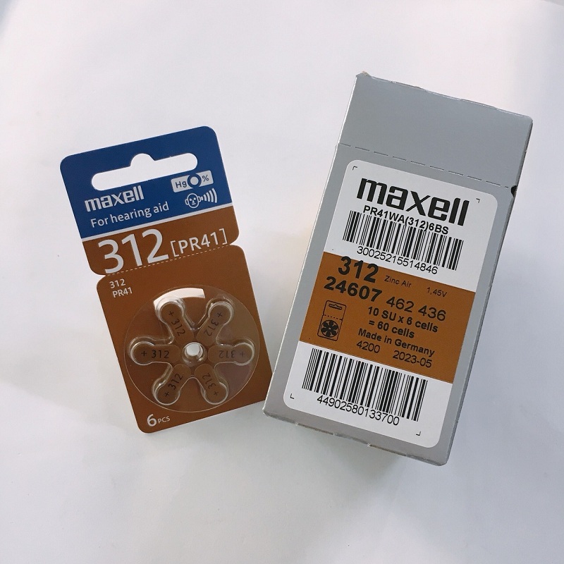 Pin máy trợ thính Maxell PR41 ( pin 312 )  1,45V Hàng chính hãng