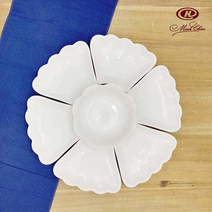 Bộ bát hoa mặt trời Minh Châu hàng Loại 1. bộ bát cúng Minh Châu, Bộ bát thắp hương Minh Châu