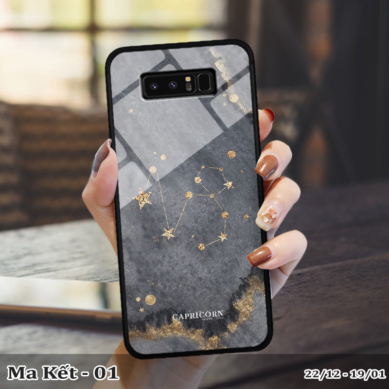 Ốp kính samsung note 8 in cung hoàng đạo